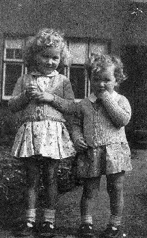 Joan & Gillian Graves outside their house in Shooters Hill. Joan was aged about 5 years old at the time.