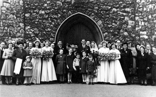 Miriam and Peter's wedding at St.
Margaret's Church in 1952