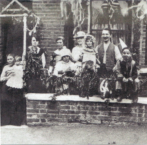 Neve family outside Bath Road, Plumstead celebrating the 1918 Armistice